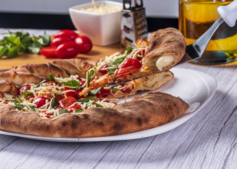 Classic calzone stuffed with ricotta and mozzarella